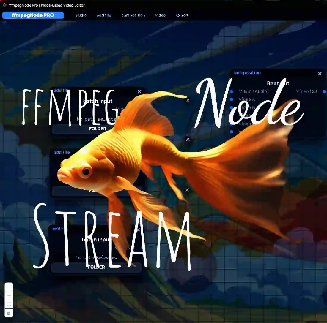 Screenshot of ffmpegNode Stream: A powerful node orchestrator for video, AI, and your scripts.
